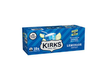Foodworks Kirks soft drink cans 10 pack x 375ml offer