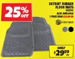 Autobarn Detroit rubber floor mats offer