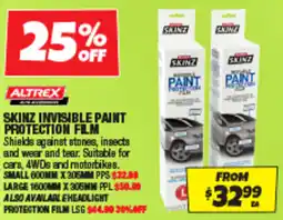 Autobarn Skinz invisible paint protection film offer
