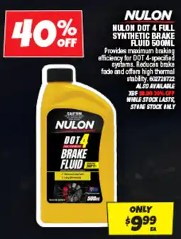 Autobarn Nulon dot 4 full synthetic brake fluid offer