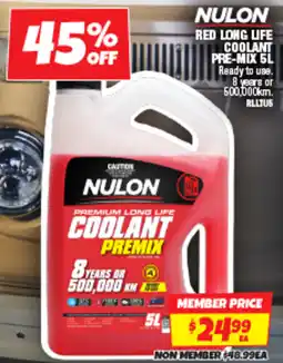 Autobarn Nulon red long life coolant pre-mix offer