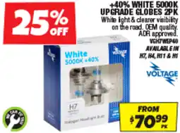 Autobarn +40% white 5000k upgrade globes 2pk offer