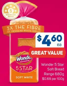 Foodland Wonder 5 Star Soft Bread Range offer