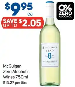 Foodland McGuigan Zero Alcoholic Wines offer
