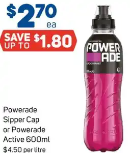 Foodland Powerade Sipper Cap or Powerade Active offer