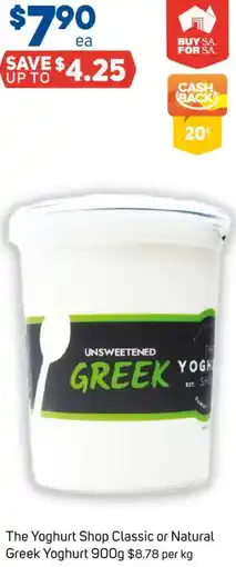 Foodland The Yoghurt Shop Classic or Natural Greek Yoghurt offer