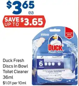 Foodland Duck Fresh Discs In Bowl Toilet Cleaner offer