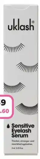 Priceline Uklash sensitive eyelash serum offer