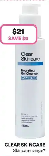 Priceline Clear Skincare Hydrating Gel Cleanser with 1% Lactic Acid offer