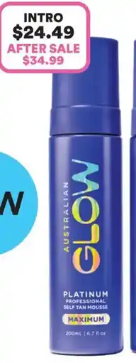 Priceline AUSTRALIAN GLOW Platinum Self Tan Mousse Maximum offer