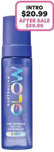 Priceline AUSTRALIAN GLOW Clear Express Self Tan Mousse Dark offer