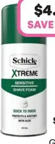 Priceline Schick Xtreme Sensitive Shave Foam offer