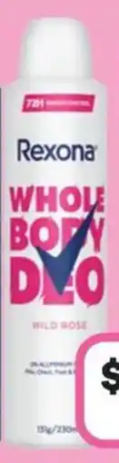 Priceline Rexona deodorant aerosol wild rose offer