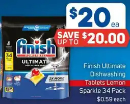 Foodland Finish Ultimate Dishwashing Tablets Lemon Sparkle offer
