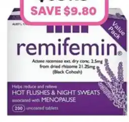 Priceline Remifemin Natural Plant Extract Menopause Relief offer