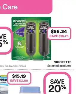 Priceline Nicorette quickmist nicotine 1mg mouth spray freshmint offer
