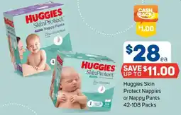Foodland Huggies Skin Protect Nappies or Nappy Pants offer