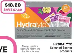Priceline Hydralyte Fruity Bliss Multi-Flavour Electrolyte Powder offer
