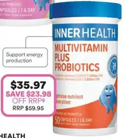 Priceline INNER HEALTH Multivitamin Plus Probiotic offer