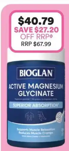 Priceline Bioglan active magnesium glycinate offer