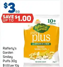 Foodland Rafferty's Garden Smiley puffs offer