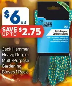 Foodland Jack Hammer Heavy Duty or Multi-Purpose Gardening Gloves offer