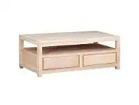 Amsterdam Solid Mahogany Timber 4 Drawer Coffee Table, White Wash
