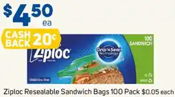Foodland Ziploc Resealable Sandwich Bags offer