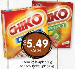 Spudshed Chiko Rolls or Corn Jacks offer