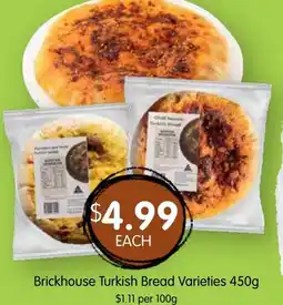 Spudshed Brickhouse Turkish Bread Varieties offer