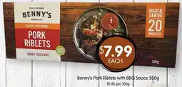 Spudshed Benny's Pork Riblets with BBQ Sauce offer