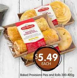Spudshed Baked Provisions Pies and Rolls offer