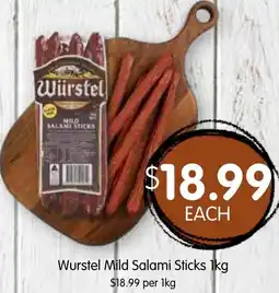 Spudshed Wurstel Mild Salami Sticks offer