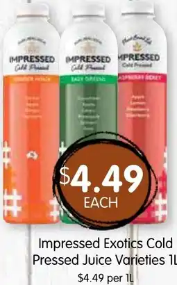 Spudshed Impressed Exotics Cold Pressed Juice offer