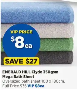 Spotlight Emerald hill clyde mega bath sheet offer