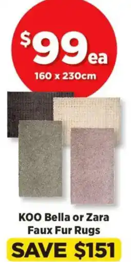Spotlight Koo bella or zara faux fur rugs offer