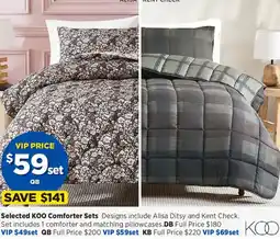 Spotlight Selected koo comforter sets offer