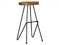 LivingStyles Alicio Teak Timber and Iron Saddle Bar Stool offer