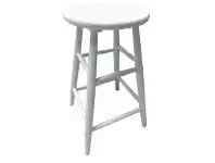 Fred Solid Timber Scoop Seat Counter Stool, White