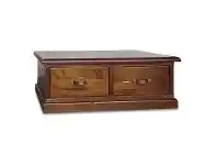 LivingStyles Heritage Pine Timber Coffee Table, 127cm, Blackwood offer