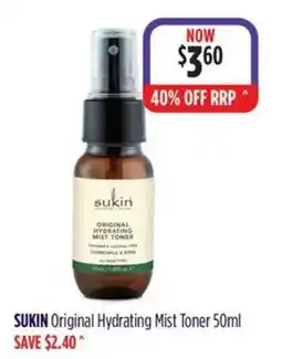 Wizard Pharmacy SUKIN Original Hydrating Mist Toner offer