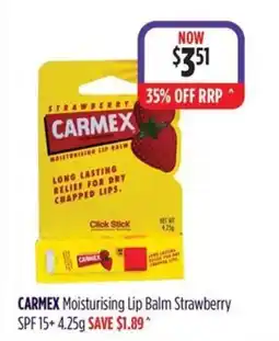 Wizard Pharmacy CARMEX Moisturising Lip Balm Strawberry offer
