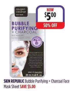 Wizard Pharmacy SKIN REPUBLIC Bubble Purifying + Charcoal Face Mask Sheet offer