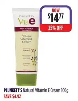 Wizard Pharmacy PLUNKETT'S Natural Vitamin E Cream offer