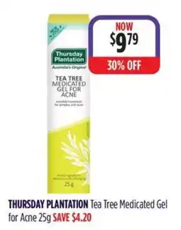 Wizard Pharmacy THURSDAY PLANTATION Tea Tree Medicated Gel for Acne offer