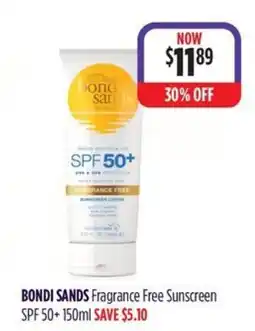 Wizard Pharmacy BONDI SANDS Fragrance Free Sunscreen SPF 50+ offer