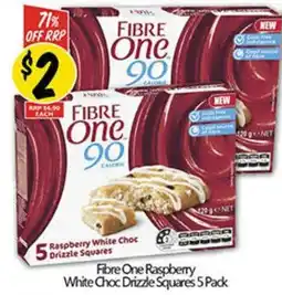 NQR Fibre One Raspberry, White Choc Drizzle Squares offer