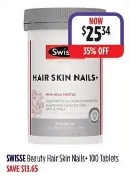 Wizard Pharmacy SWISSE Beauty Hair Skin Nails+ 100 Tablets offer