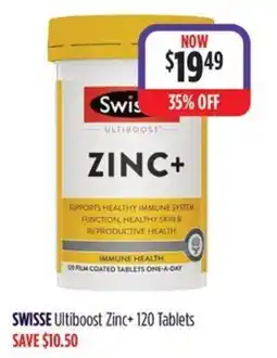 Wizard Pharmacy SWISSE Ultiboost Zinc+ 120 Tablets offer