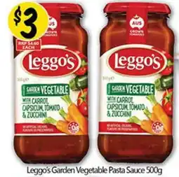 NQR Leggo's Garden Vegetable Pasta Sauce offer